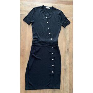 Altuzarra Hestia Knit Merino Viscose Front Button Shift Dress Luxury Sz 36 $995